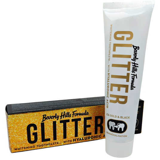 Hydroxyapatite Whitening Tannkrem BEVERLY HILLS FORMULA Glitter Hyaluronic 100 ml