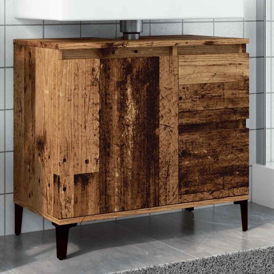 vidaXL Servantskap gammelt tre 65x33x60 cm konstruert tre