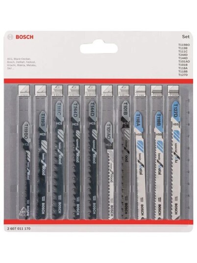 Bosch Stikksagbladsett 10 Stk for Tre og Metall