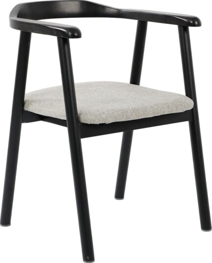 Jolie spisestol i tre med stoffsete Svart/Beige