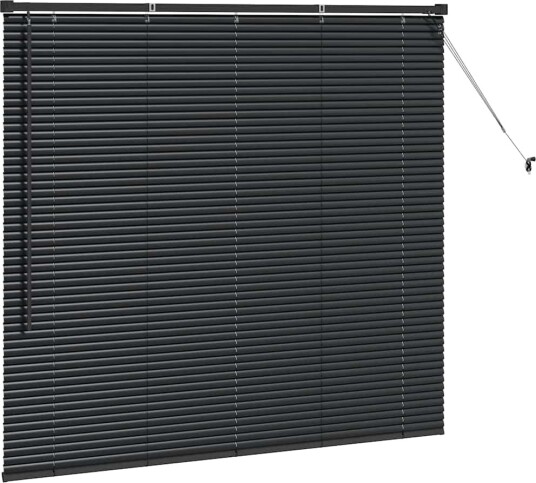 Vindu Persienne med gardiner Svart Aluminium