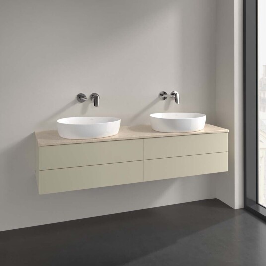 Villeroy & Boch Antao Servantskap med 4 skuffer 160x50x36 cm m/lys Grå Matt/Crème