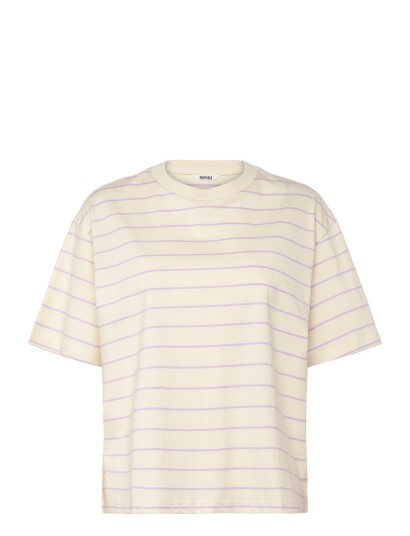 Monki Boxy Cotton T Shirt   Cream   XXS