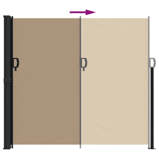  Uttrekkbar sidemarkise gråbrun 180x600 cm 4004544