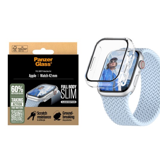 Panzerglass Apple Watch 10 42mm FullBody Slim Skjermbeskytter - Gjennomsiktig