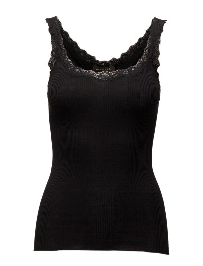 Rosemunde Rwbabette Silk Sl Deep Back Lace To - Black - S