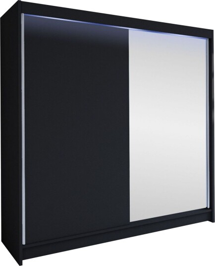 Canderbury Garderobe Med Speil 180x215 cm - Svart