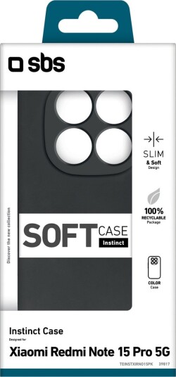 SBS Instinct-etui for Xiaomi Redmi Note 15 Pro - Svart