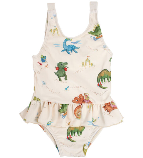 Filibabba Eva – Badedragt 1-2 År – Dino Beach - Cream - 1-2Y