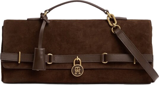 Tommy Hilfiger American Icon Clutch Suede Brown ONE SIZE