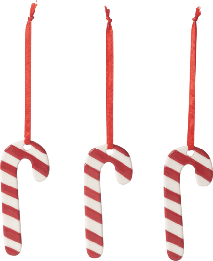 Pluto Design Polkagris juletreanheng 3 pakning Hvit rød