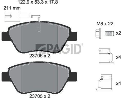 PAGID T2097N Bremseklosser PAGID T2097N Bremseklosser