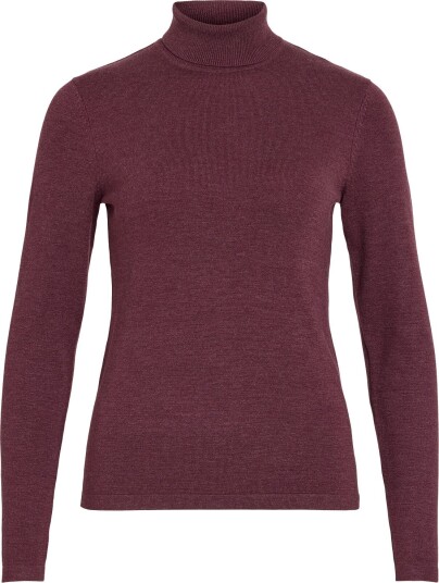 Vila Vimalu Rollneck L/S Knit Top Noos Burgundy L