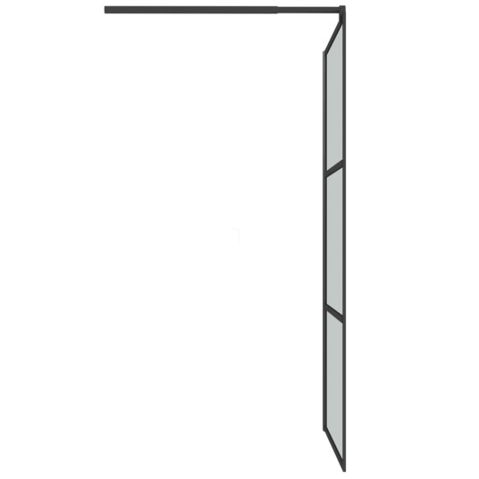 vidaXL Dusjvegg 115x195 cm mørkt ESG-GLASS SVART