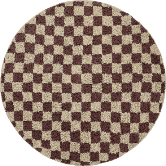 Runde tepper Elsey Natural Cotton Shaggy beige/brun Størrelse: Ø 200 cm