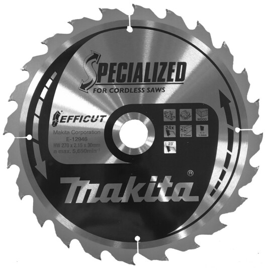Makita Sirkelsagblad 270mm 30mm 24T Efficut til Håndholdt Sirkelsag Makita Sirkelsagblad 270mm 30mm 24T Efficut til Håndholdt Sirkelsag