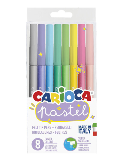 Carioca Carioca Fiberpennor Pastell 8St - Multi/patterned - ONE SIZE