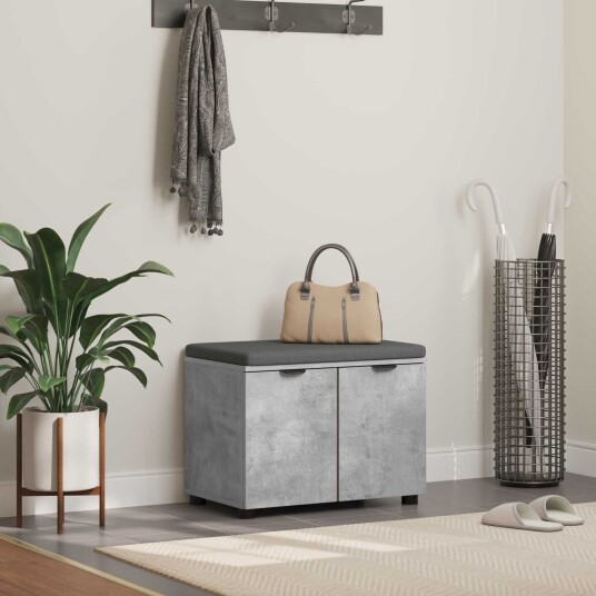 vidaXL Gangbenk BetongGrå 60 x 38 x 46 cm Konstruert treverk og stoff vidaXL Gangbenk BetongGrå 60 x 38 x 46 cm Konstruert treverk og stoff