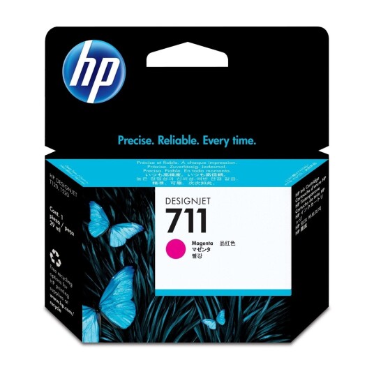HP 711 / CZ131A Magenta Ink - Blekkpatron Color-baserte rød HP 711 / CZ131A Magenta Ink - Blekkpatron Color-baserte rød