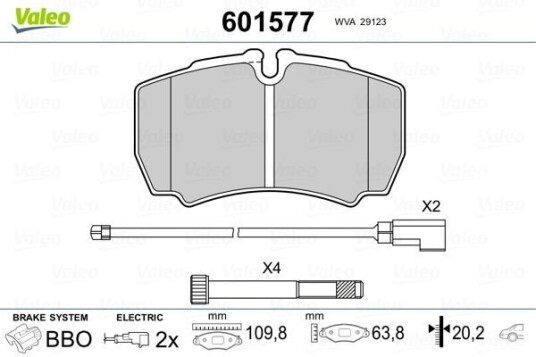 Bremseklosser VALEO 601577