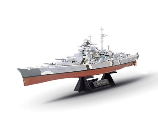 Tamiya 1/350 Modell av Tysk Krigsskip Bismarck med Detaljerte Funksjoner