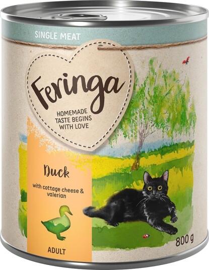 Feringa Våtfôr Enkel Kjøttmeny And Med Cottage Cheese Og Vendelrot 6 X 800 G