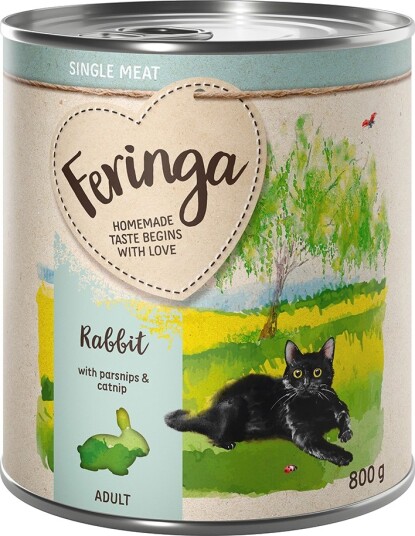 Feringa våtfôr Enkel kjøttmeny Kanin med pastinakk og kattemynte 6 x 800 g