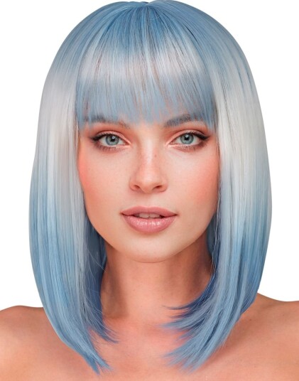 Layla Dream Blå/Blond Slett DeLuxe Parykk m/Pannelugg