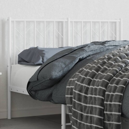 Sengegavl i metall hvit 120 cm 8721012250505