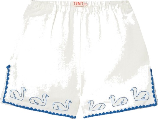 Tiny Cottons Shorts   Lin   Off White m. Svaner   Tiny Cottons   4 år 104   Shorts   Hvit