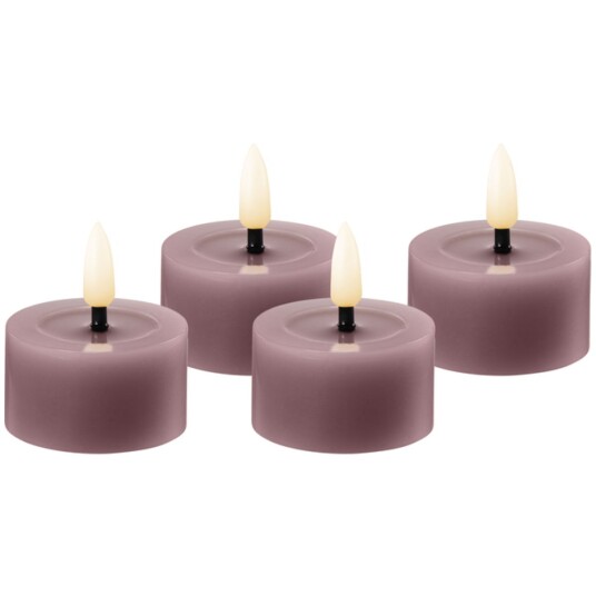 Edelweiss LED Telys 4pk   Pale Rose Rosa