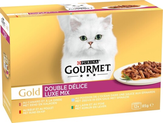 Gourmet Våtfôr Megapack Gold Duo Delice Luksus Mix 24 X 85 G