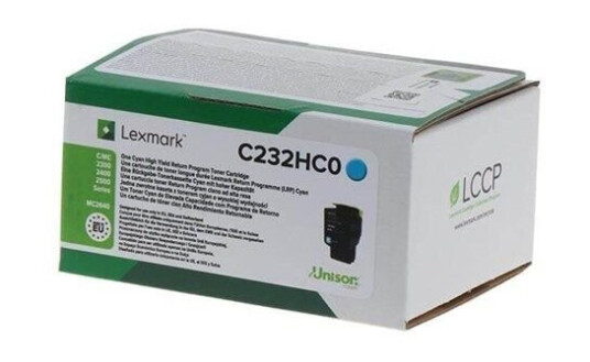 Lexmark C232HC0 Cyan High Yield Return Program Toner - Laser toner Blå Lexmark C232HC0 Cyan High Yield Return Program Toner - Laser toner Blå