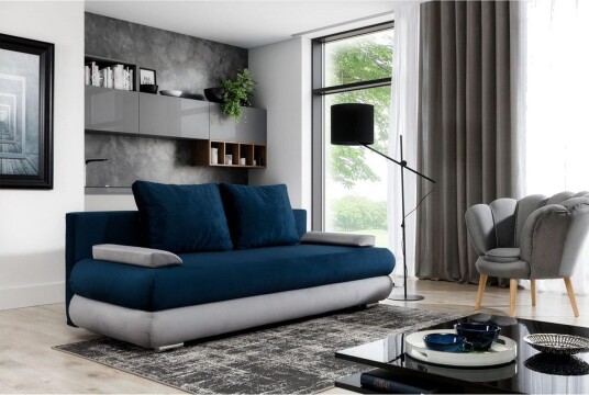 Sofa Eltap Milo 213x95x90 cm Monolith 77 Monolith 84 Blå Lys Grå