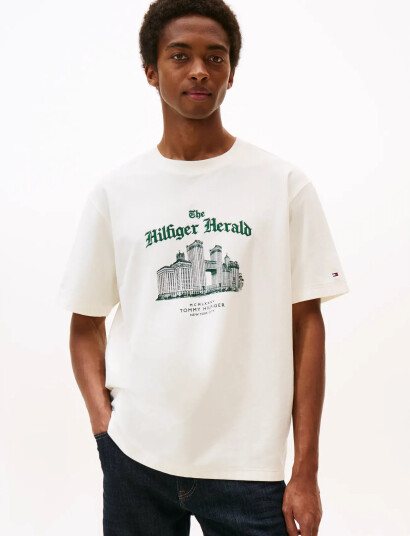 Tommy Hilfiger Herald Skyline Graphic Tee - White - XL