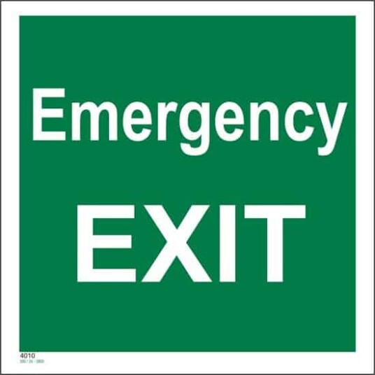 Emergency Exit 10x10cm - 35x35cm Vanlig Selvklebende 10x10cm