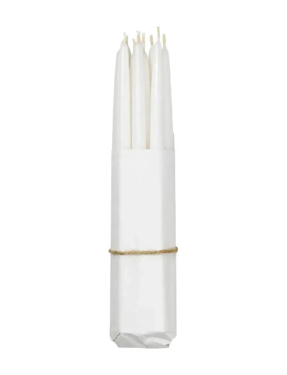 Broste Copenhagen Smooth Taper Candle White H:21CM Broste Copenhagen Smooth Taper Candle White H:21CM