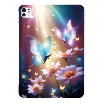 iPad Pro 13 2024/2025 Stilig Ultra-Slim TPU-deksel Sommerfuglblomster
