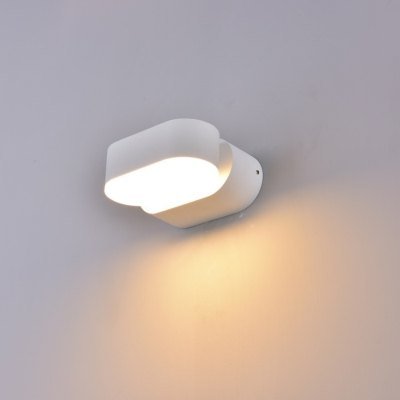 V-Tac 6W LED hvit vegglampe - Oval, roterbar 350 grader, IP65 utendørs, 230V, inkl. lyskilde - Dimbar : Ikke dimbar, Kulør : Varm