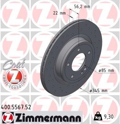 Bremseskive ZIMMERMANN 400.5567.52