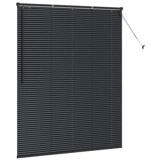 Vindu Persienne med gardiner Svart Aluminium