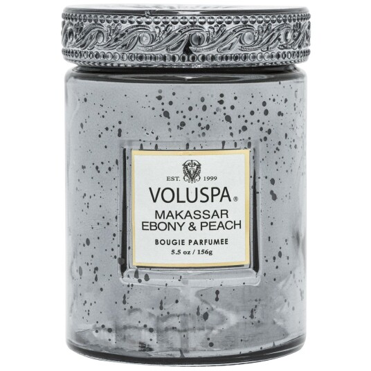 Voluspa Makassar Ebony & Peach Vermeil Mini Glass Jar Voluspa Makassar Ebony & Peach Vermeil Mini Glass Jar