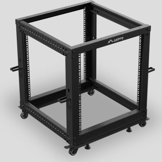 Lanberg Rack Åpen Ramme 600 X 600 1100 Adjustable Ral 9004 Svart 12U 19"
