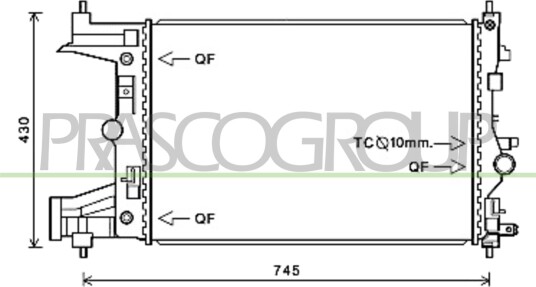 PRASCO OP416R005 Radiator motorkjøling