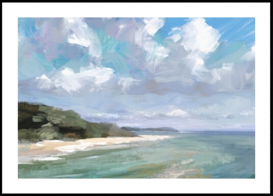 Peaceful Beach Scene Plakat / 50x70
