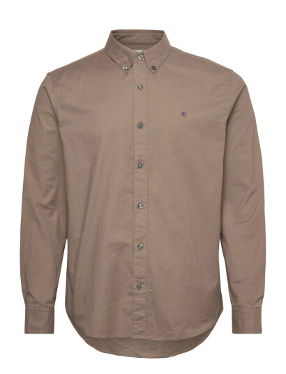 Calvin Klein Jeans Ls Solid Oxford Classic Shirt - Beige - XXL