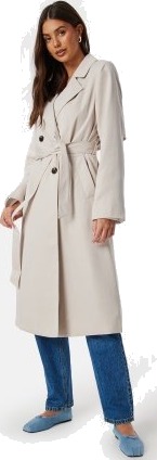 Pieces Pcscarlett LS trenchcoat Silver Gray M