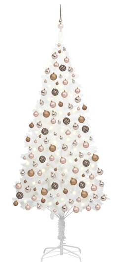 vidaXL Kunstig juletre med LED og kulesett 240 cm hvit
