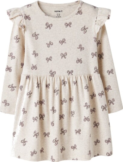 Name It Kjole - Rib - NmfRulies - Peyote Melange - Name It - 1½ år (86) - Kjole - Beige