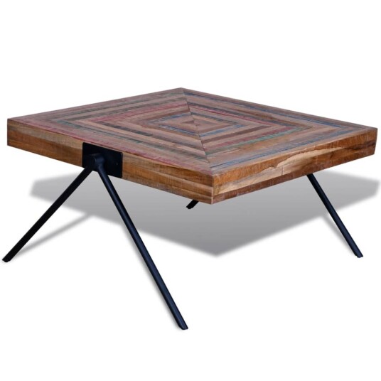vidaXL Salongbord med V-formede ben gjenvunnet teak